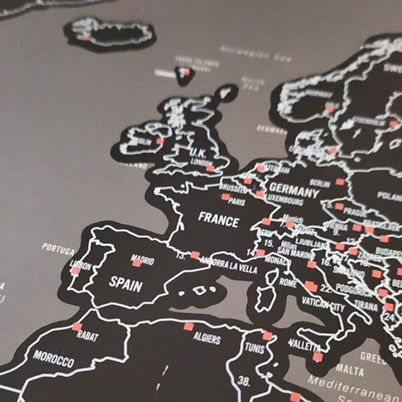 Scratch Map Goudfolie Zwarte Kras Kaart Reizen Wereld Scratch Off Folie Layer Coating Wereld MapSchool Office Supply