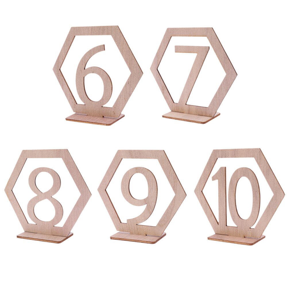 20PCS 1-20 Number Seat Wooden Hexagon Seat Number Wedding Wooden Table Numbers Decor Hollow-out Wooden Table Number Decoration f