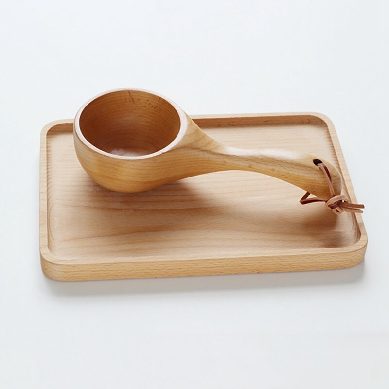 Japanese-style Solid Wood Scoop Short Handle Rice Scoop Kitchen Water Scoop Wooden Spoon Bath Sauna Wooden Bucket Spoon