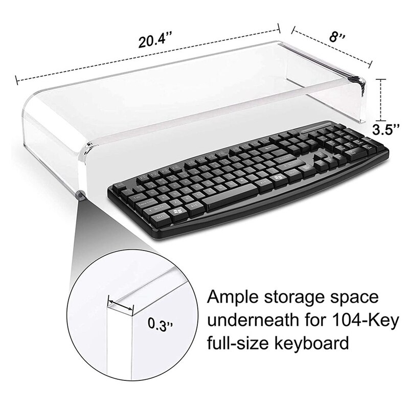 Acryl Display Stand Met Stevige Platform, Laptop/Pc/Multimedia Display Stand, Geschikt Voor Home Office