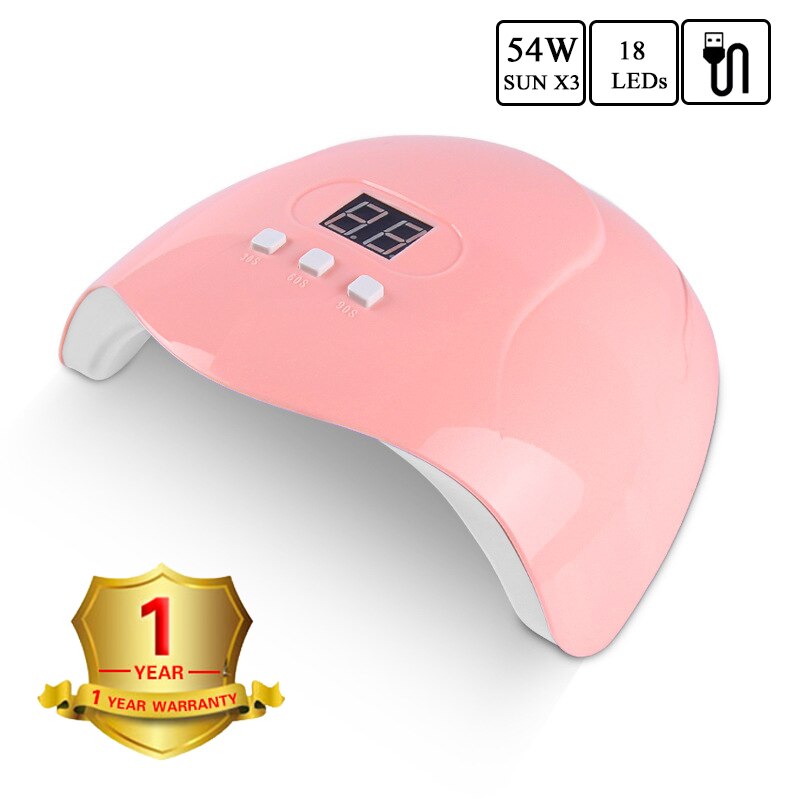 180w led/uv nageltork lackhärdningslampa med matkudde för handfot manikyr nagelkonstverktyg torkning fingernagel tånagel maskin: Sunx 3