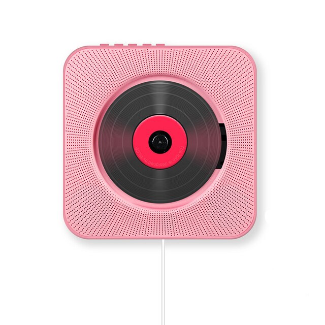 KC-808 Portable CD Player Wall-mounted Bluetooth MP3-CD Player Surround Stereo Music Player Built-in Speaker Home: pink