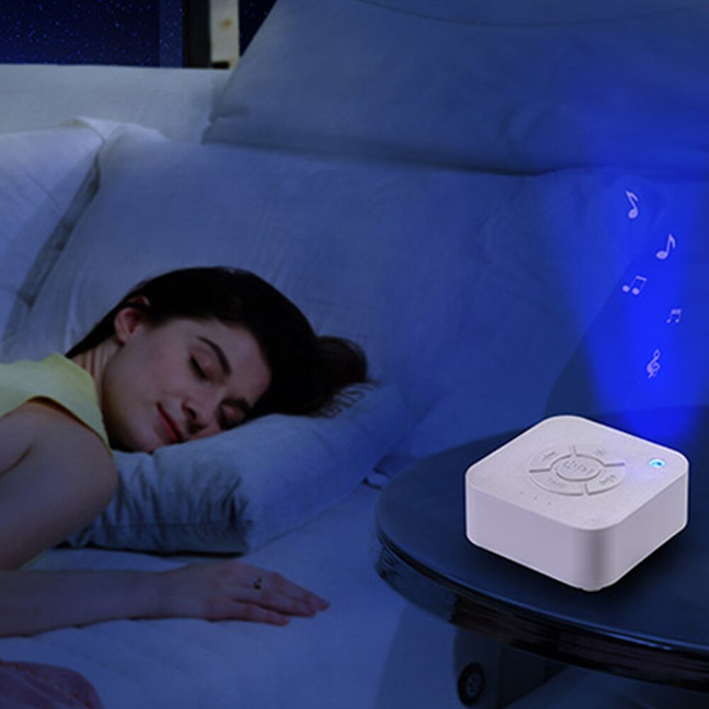 Hvid støj maskine musik søvn instrument vejrtrækning lys usb genopladeligt tidsindstillet nedlukning sove afslapning til baby voksne