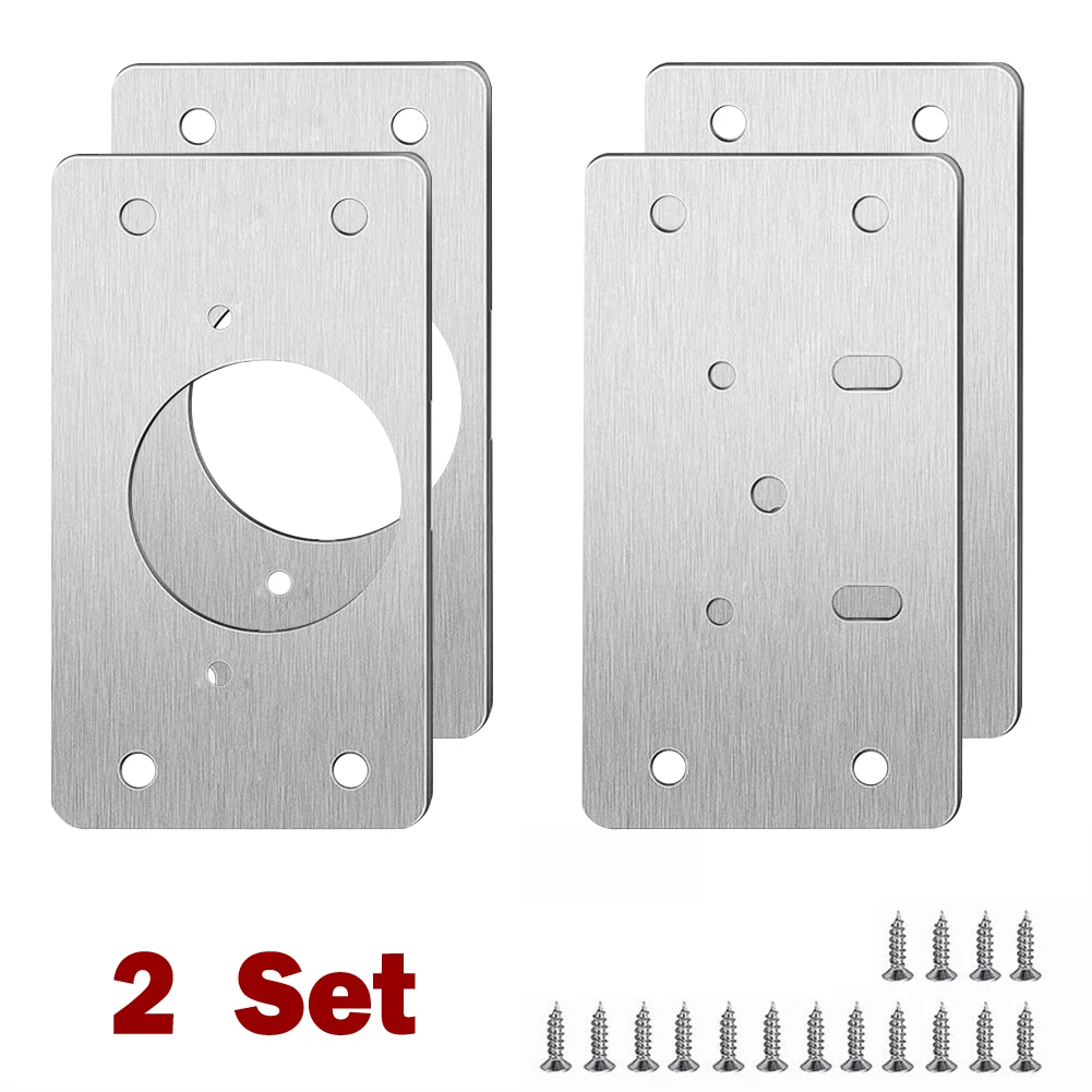 1/2/4/10 Pairs Kast Scharnier Reparatie Plaat Meubels Reparatie Plaatwerk Rvs Schroeven Keukenkast deur Bevestiging: Zilver