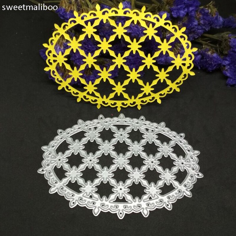 Dies Scrapbooking Lace Lattice Oval Frame METAL CUTTING DIES Card Making Embossing Stencil Die Cut Paper Craft Supplie