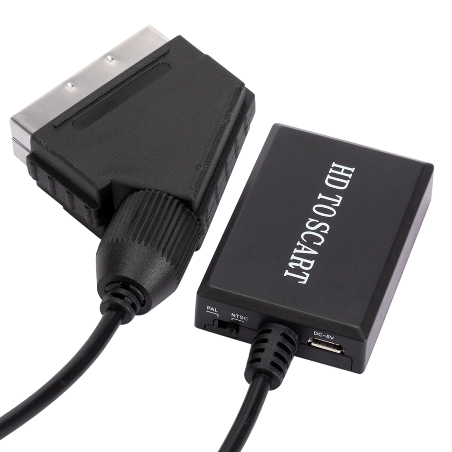 PzzPss HD 1080P HDMI Input To SCART Output Video Audio Converter Adapter For HDTV DVD For Sky Box STB Plug and Play DC Cables