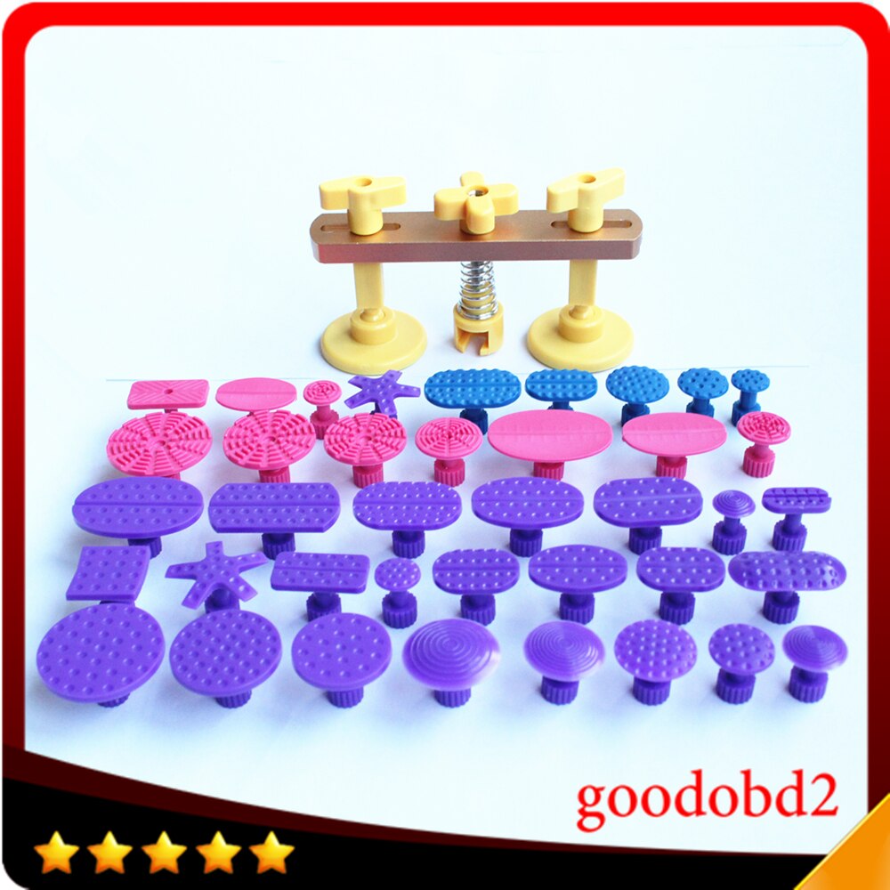 Car Body Dent Repair Paintless Dent Removal Repair Tools Puller Grip Dent Puller Kit Bridge Puller with Glue Puller Tabs