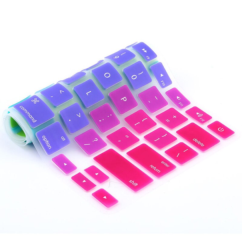 1pc regnbue silikone tastatur cover cover hudbeskytter til imac macbook pro 13 " 15 " cover protector