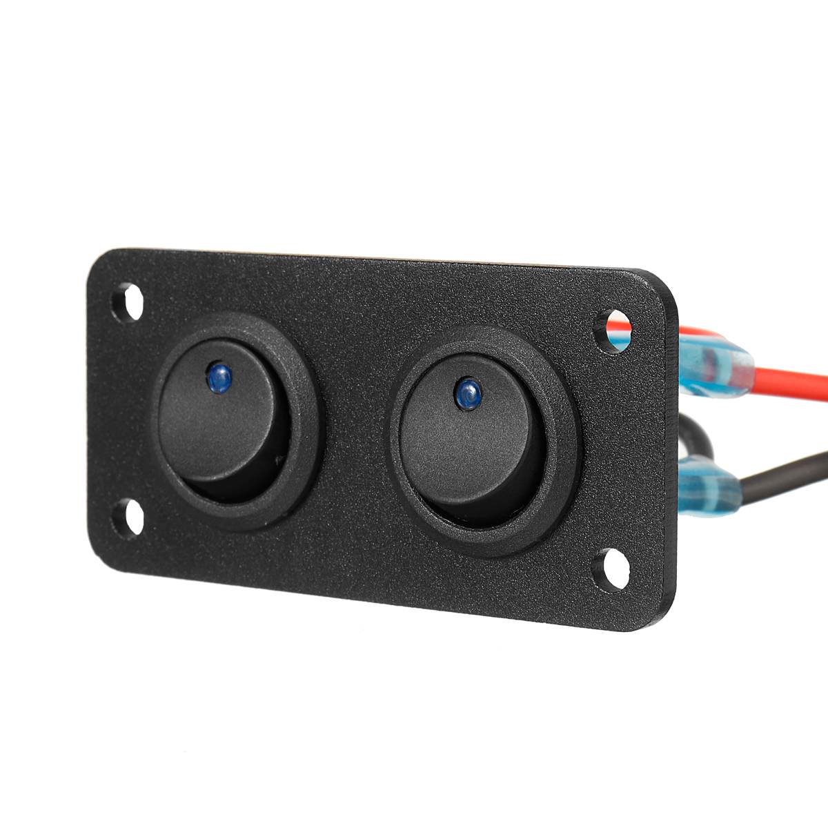 12V 1-4 Gang Toggle Switch Panel USB Car Boat Marine RV Truck Blue LED Universal Styling Accessories Marine Rocker Switch: 2