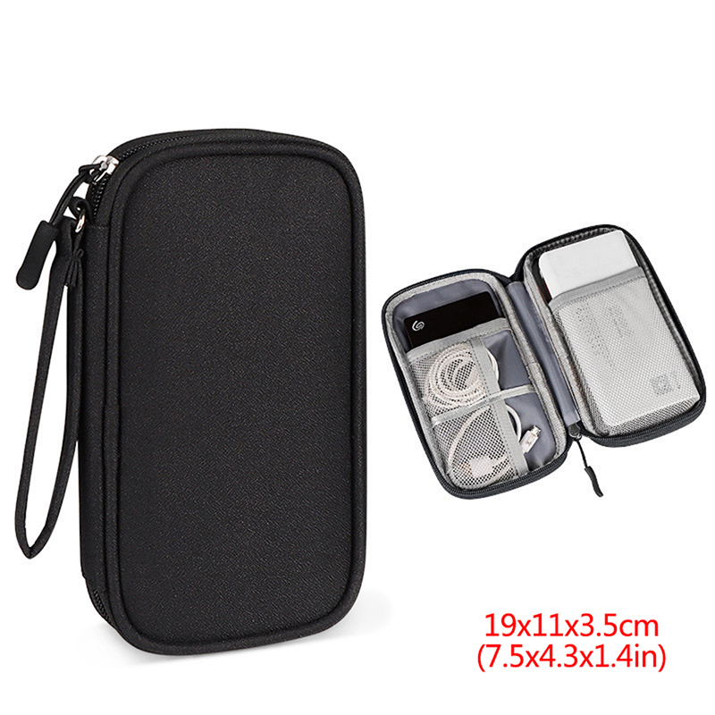Elektronisk digital usb-etui bærbar kabel reiseoppbevaringspose vesker tilbehør oppbevaringspose for ledning lader strøm harddisk: Sølv