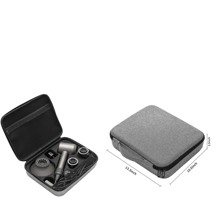 Magnetic Smoothing nozzle /Styling concentrator/Diffuser/Gentle air 4pcs/set for Dyson Supersonic Dryer blow Accessories: Travel case Grey