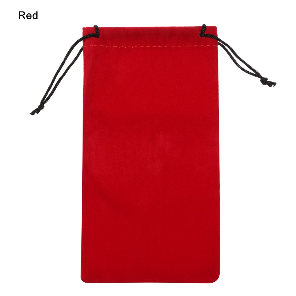 1Pc Koord Fluwelen Zakjes 18X9Cm Sieraden Verpakking Display Tassen Zachte Brillen Pocket Bril Doek Bag Eyewear case: red