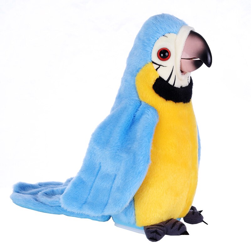 Électrique parlant perroquet en peluche jouet mignon parlant Record répète ce que vous dites enfants jouet enfants d'anniversaire perroquet en peluche: Bleu