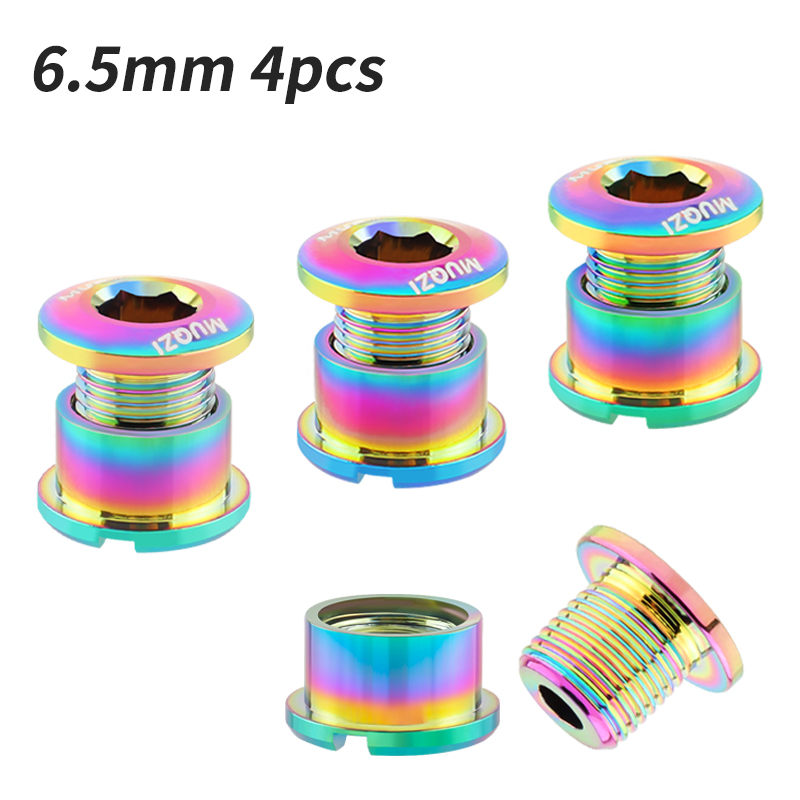 MUQZI 4/5PCS Kettingblad Bouten Enkele Dubbele Kettingblad Schroeven Mountain Road MTB Crank Bouten 6.5/8.5mm: Mint