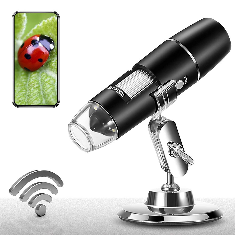 Draadloze Digitale Usb Vergrootglas Elektronische Microscoop 1X-1000X Met 8 Led Licht Wifi Usb Endoscoop Camera Voor Smartphone