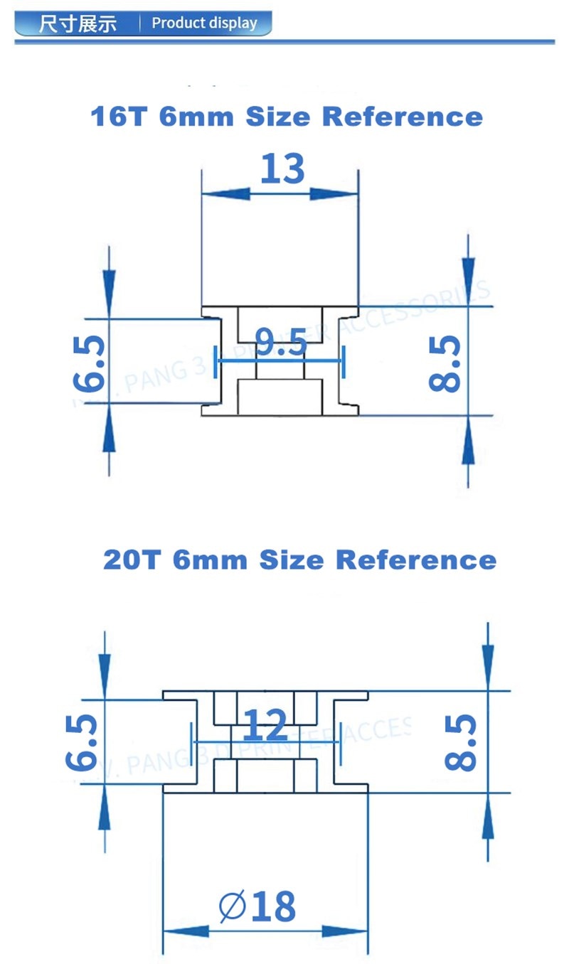 16T/20T GT2 Aluminium Timing Katrol Met/Zonder Tand Voor Diy 3D Printer