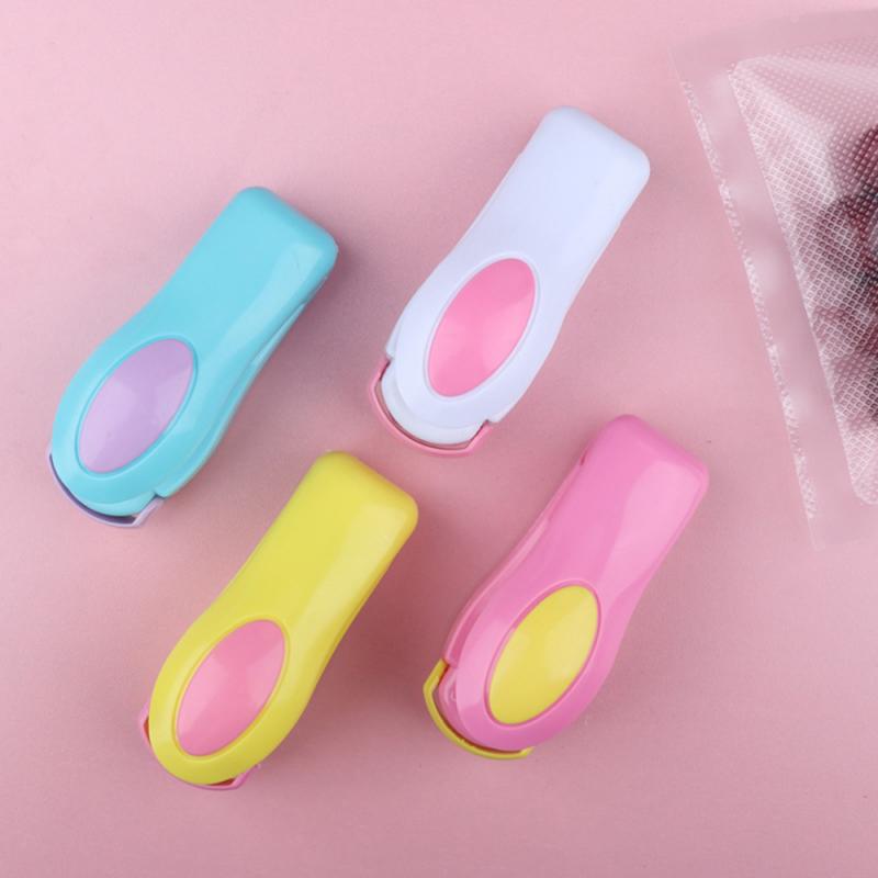 Mini máquina de selagem portátil, máquina seladora a calor manual para uso doméstico, saco plástico, resistente a calor e sem bateria
