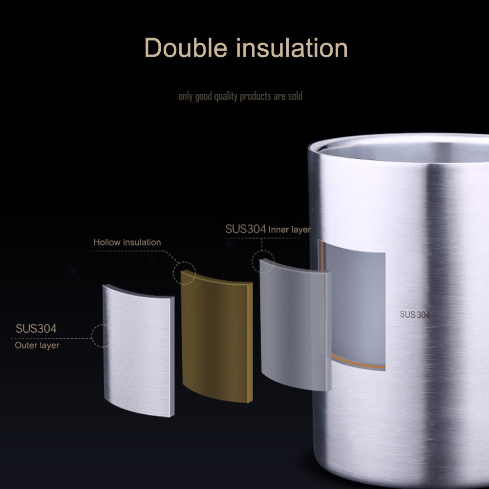 220-400ml koppar i rostfritt stål camping vandring klättring resa utomhus kopp dubbel vägg mugg med karbinhake handtag