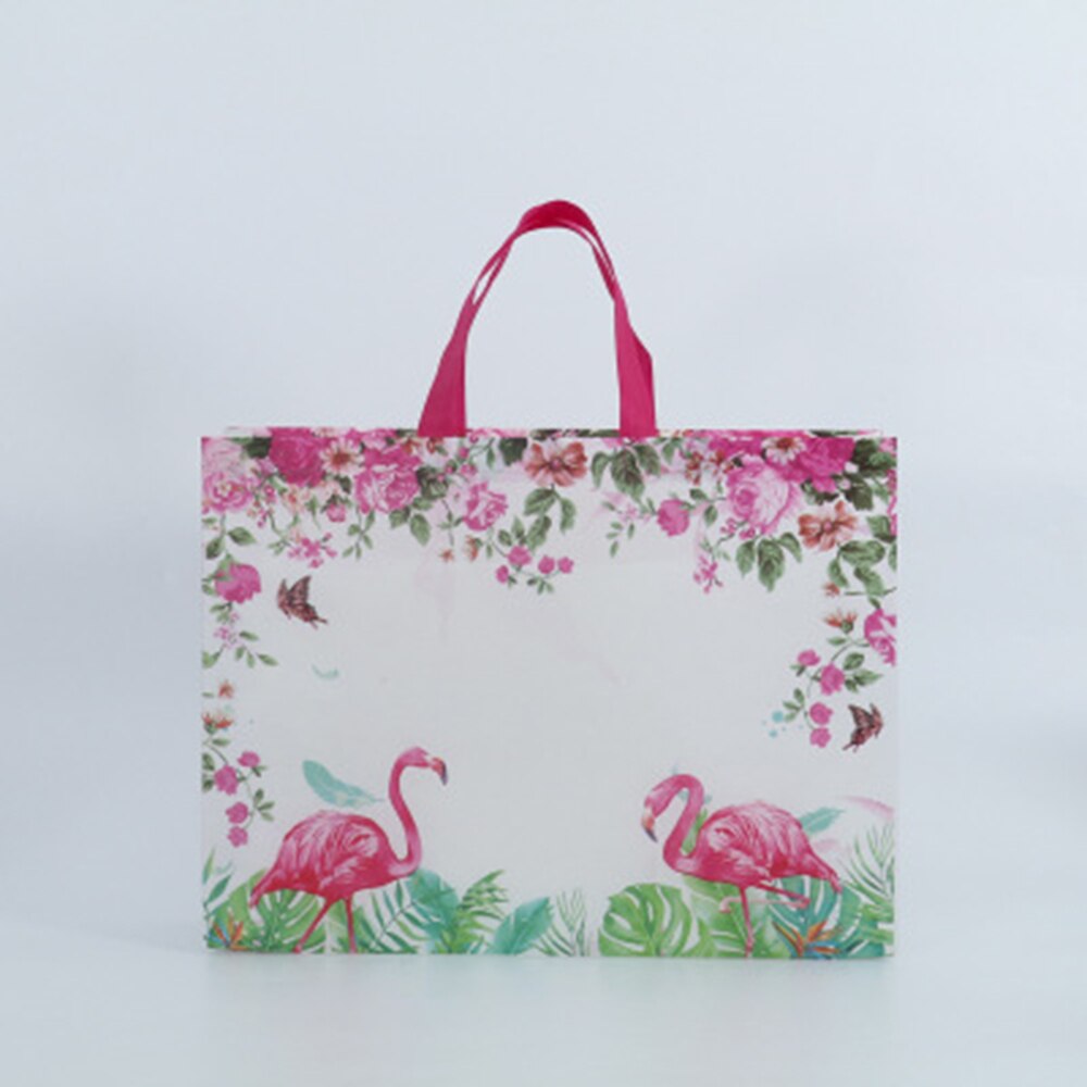 Stor størrelse indkøbstaske kvinder flamingo non-woven bærbar pose sammenfoldelig genanvendelige indkøbsposer tøj opbevaring muleposer: 33 x 45 x 12cm