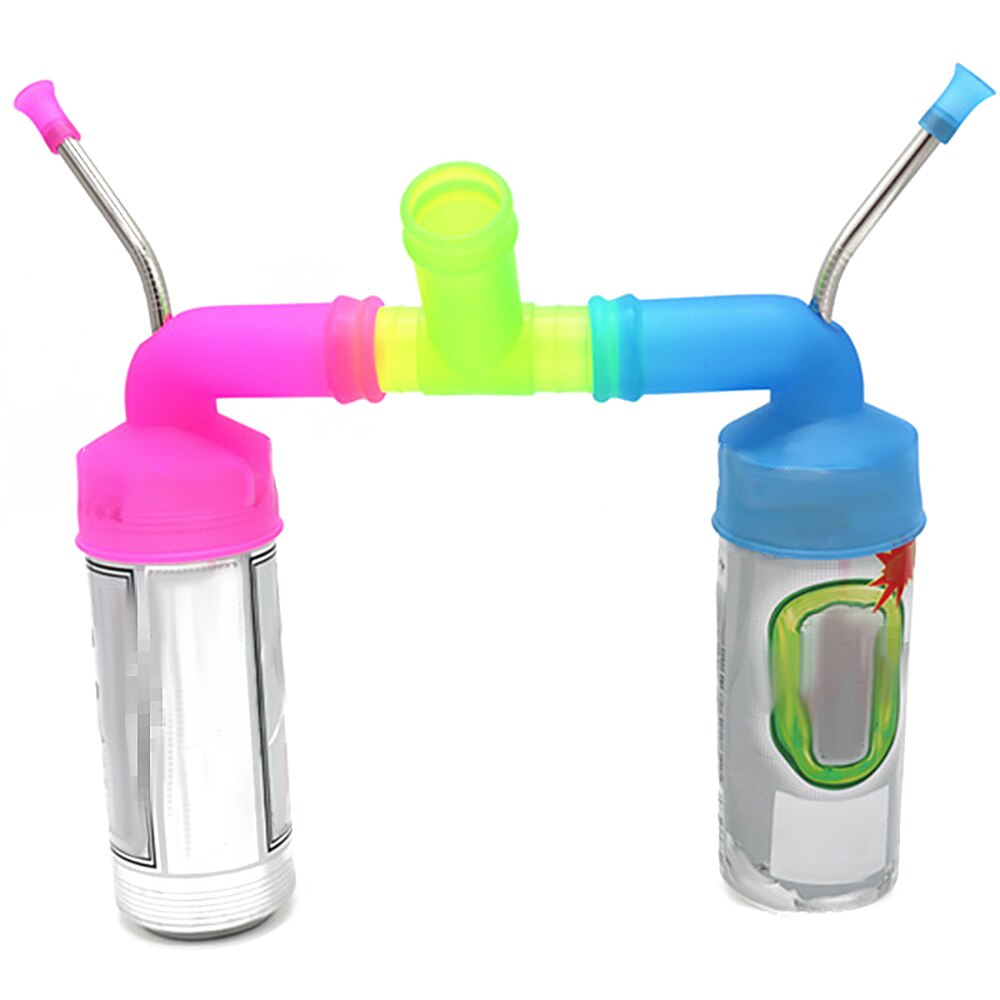 Beer Drinking Snorkel Three Way Pipe T Branch Pipe Double Bottle Drinker Connector For Parties Birthdays Kitchen Bar Drinker