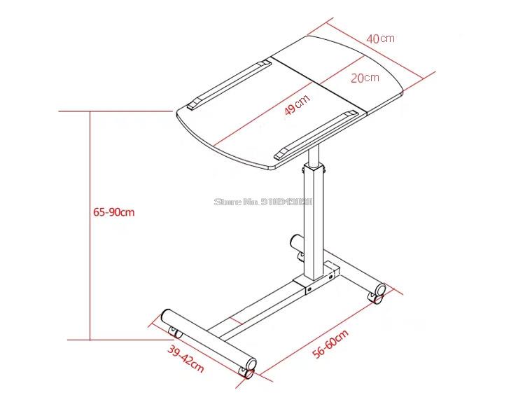 Portable Computer Table Adjustable Rotate Laptop Desk Bed Study Table Lifted Standing Desk with Pen Holder Large 69*40cm