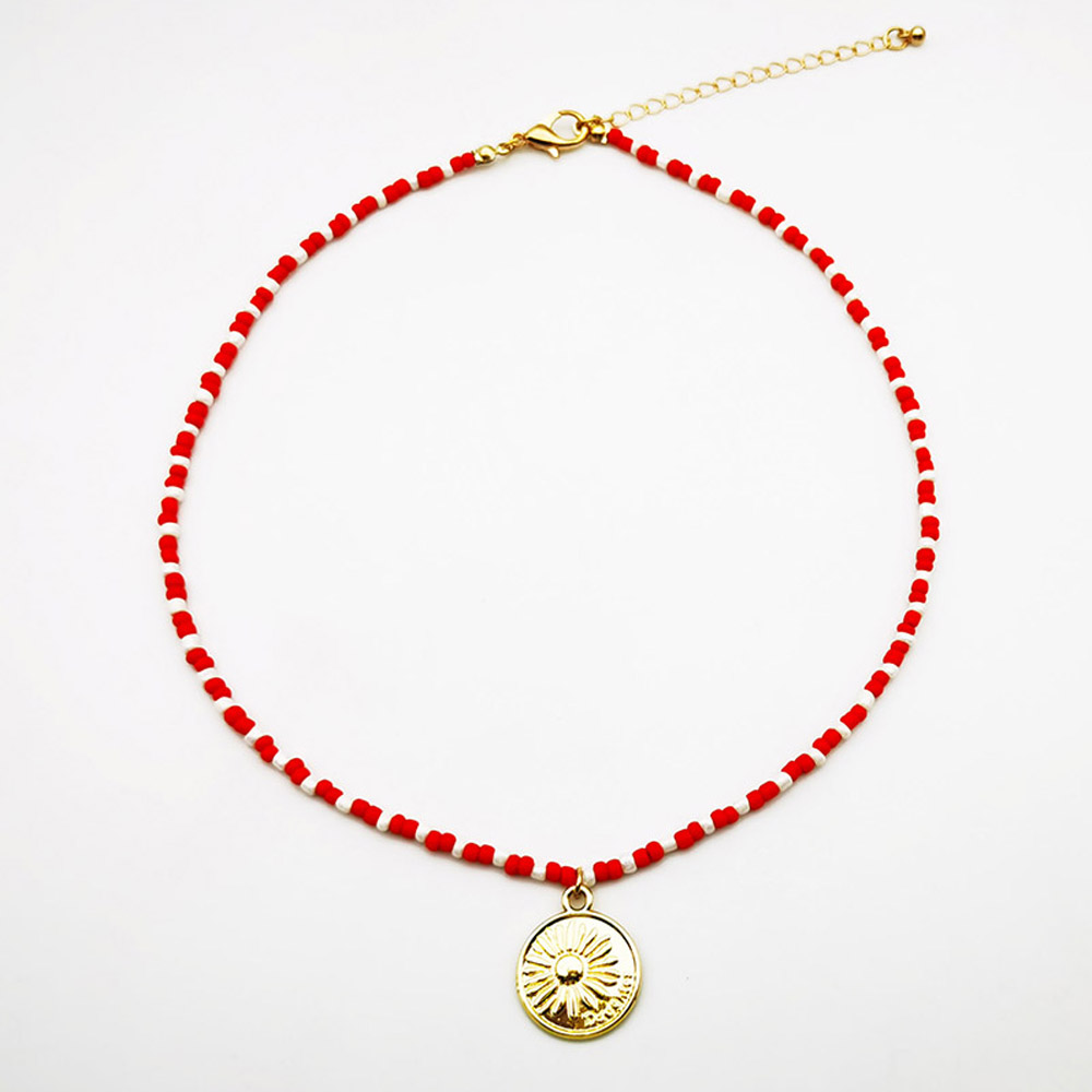 Collar con colgante de cuentas hecho a mano de varias capas, Gargantilla de amor de corazón de estrella de mar étnica, joyería de playa, de Bisutería: Plata antigua plateada