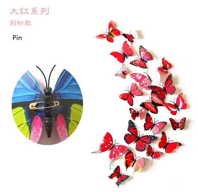 stijl 12 Pcs Dubbele laag 3D Vlinder Muur Sticker op de muur Home Decor Vlinders voor decoratie Magneet Koelkast stickers: 1