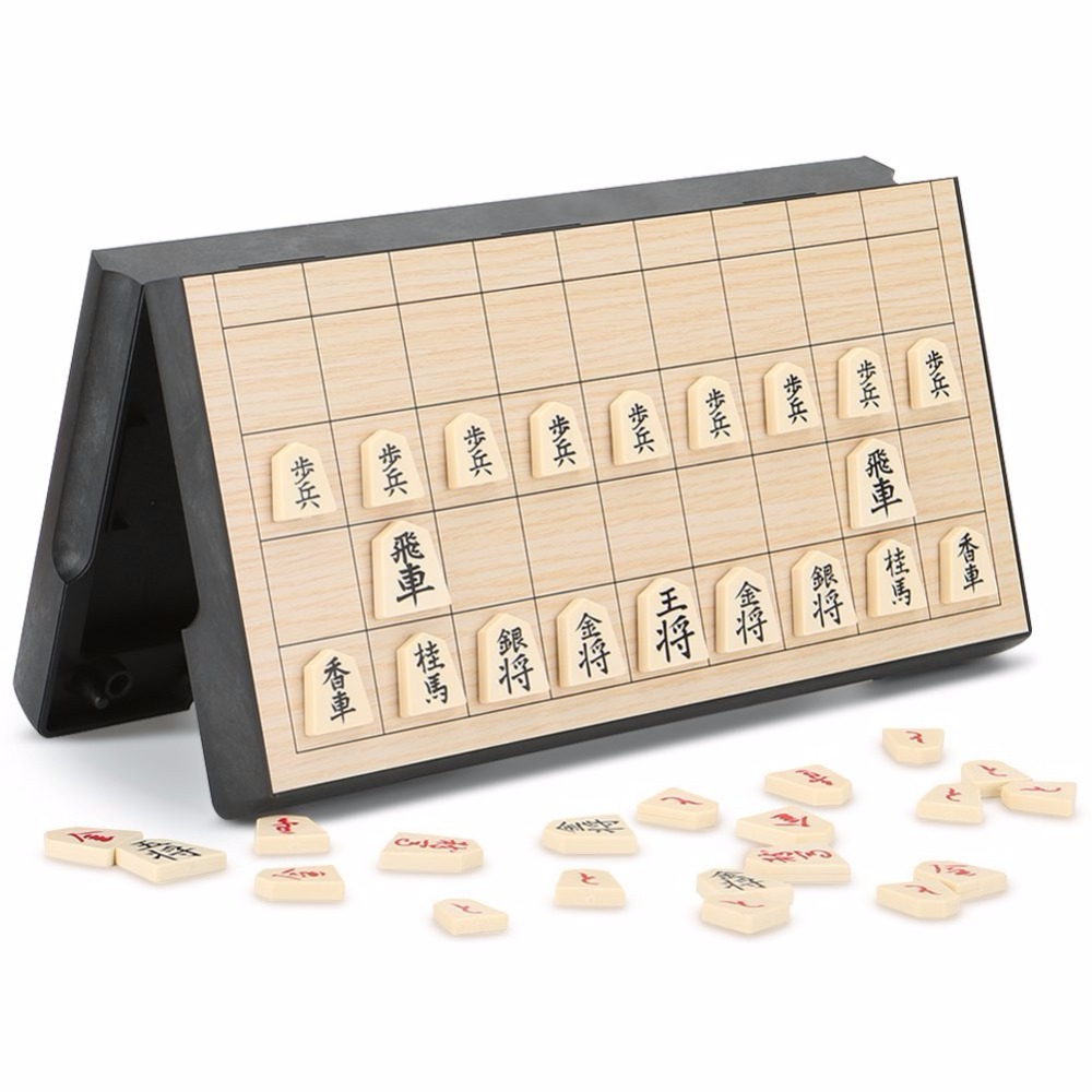 Mryfoldbar magnetisk foldbar shogi sæt boks bærbar japansk skakspil sho-gi øvelse logisk tænkning 25*25*2 cm