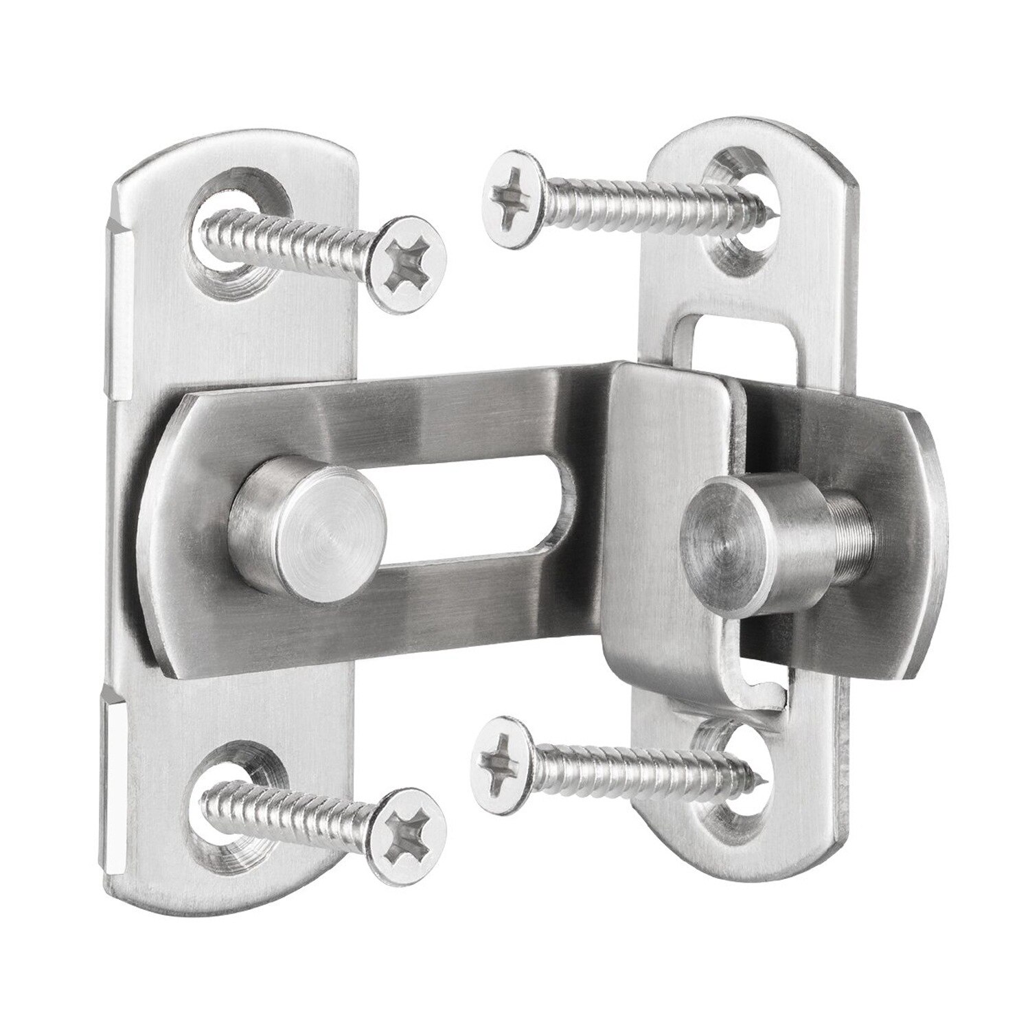 2 Pieces 90 Degree Right Angle Door Latch Hasp Bending Latch Buckle Bolt Sliding Lock Barrel Bolt with Screw for Door