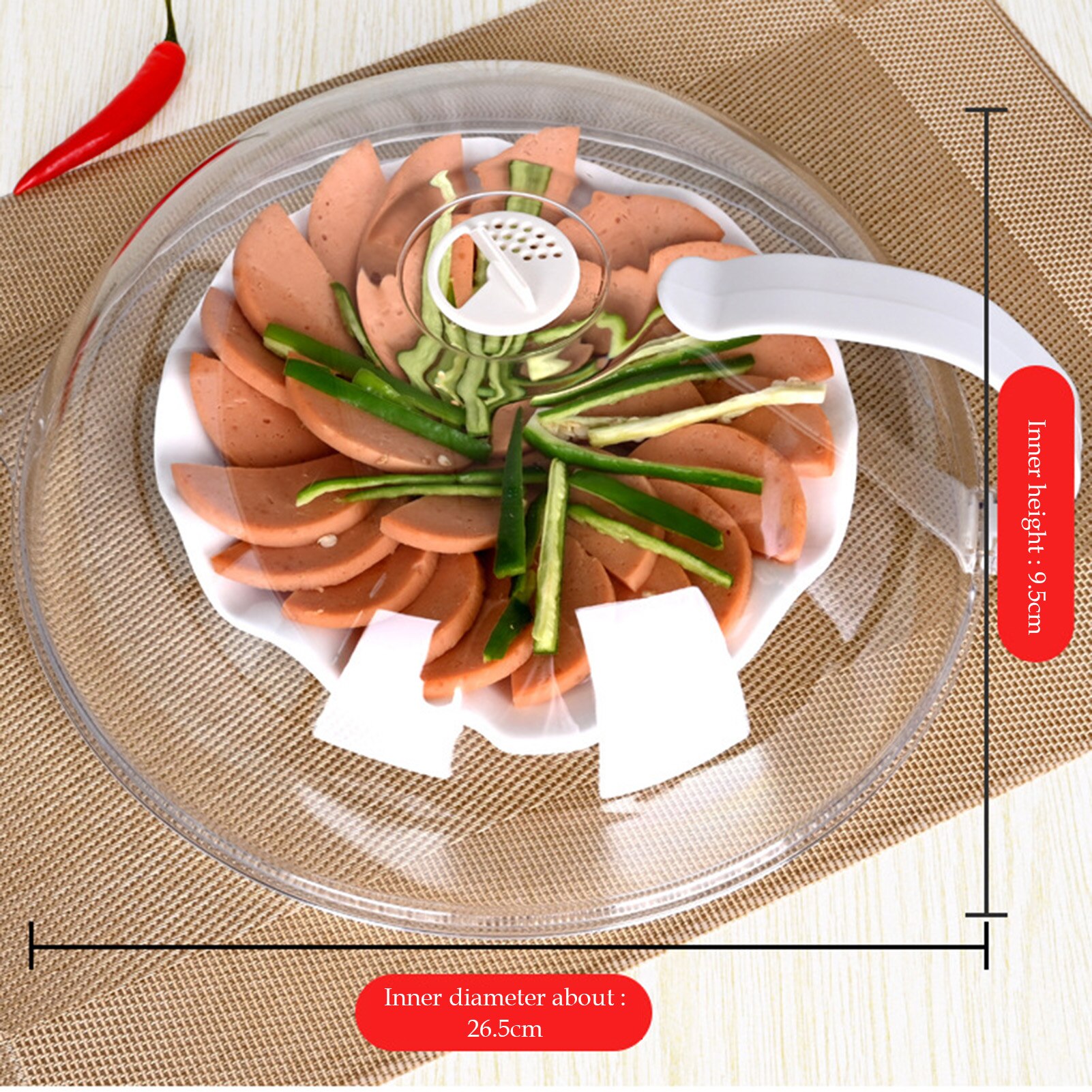 Magnetron Voedsel Cover Transparant Anti Sputteren Cover Handvat Herbruikbare Luchtdicht Voedsel Covers Home Handvat Hittebestendige Deksel