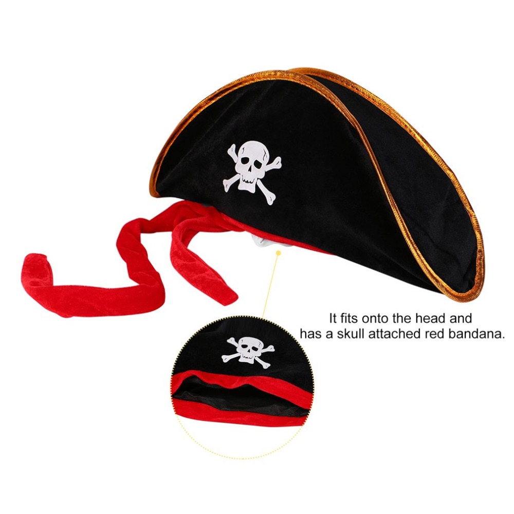Halloween tilbehør hodeskallehatt karibisk pirathatt hodeskallehatt piratkopi cap corsair cap festartikler kostyme fancy dress party