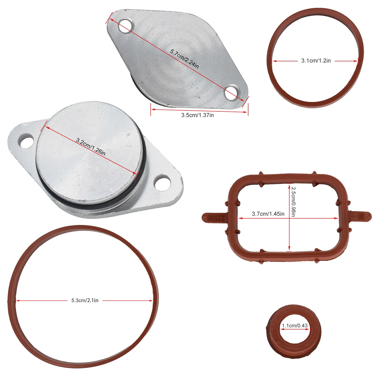 6X 32MM For BMW M47 M57 Swirl Flaps Repair Delete Seal Kit With Intake Gaskets 11612246949 11617790198 11612245439 11612246945