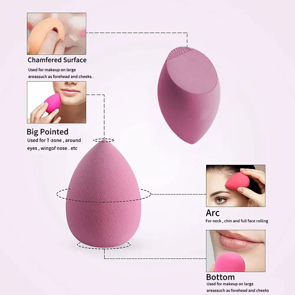 4/8 Uds esponja de maquillaje juego de licuadora huevo de belleza esponja cosmética esponjas de base suave esponja de polvo mujeres maquillaje herramientas de belleza