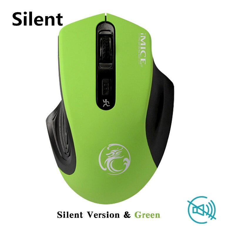 iMice USB Wireless Mouse Silent Computer Mouse Optical Ergonomic Mouse Wireless USB PC Mause 2.4G Laptop Mice For PC Office Use: green silent