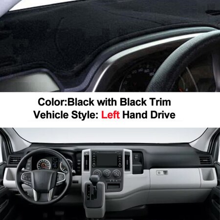 2 Layers Car Dashboard Cover Dash Mat Carpet Cape For Toyota Hiace Commuter LHD RHD Auto Dashmat Sunshade Anti-dirty: Black