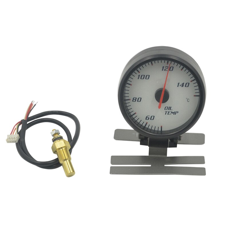 Dragon gauge 60mm Pointer White Face Blue backlight Car Oil temp gauge temperature Meter With Sensor 50-150 Celsius