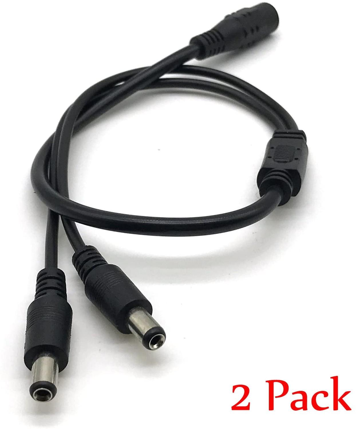 2 pakke 1 hun  to 2 han vejs dc strøm splitter kabel tønde stik 5.52.1mm til cctv kameraer led lys strip og mere