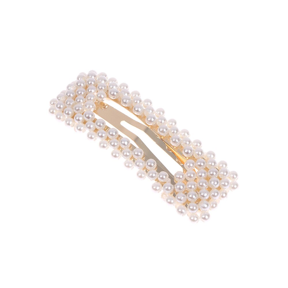 Pearl Hair Clip for Women Girl Korean Snap Barrette Stick Hairpin Hair Styling Accessories: 1