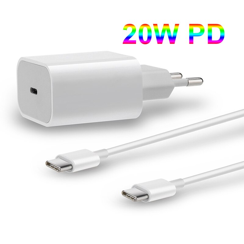 20W PD Typ-C Schnelle Ladegerät für iPhone 12 Power Handy schnell ladegerät UNS/UK/EU PD Adapter Mit Kabel