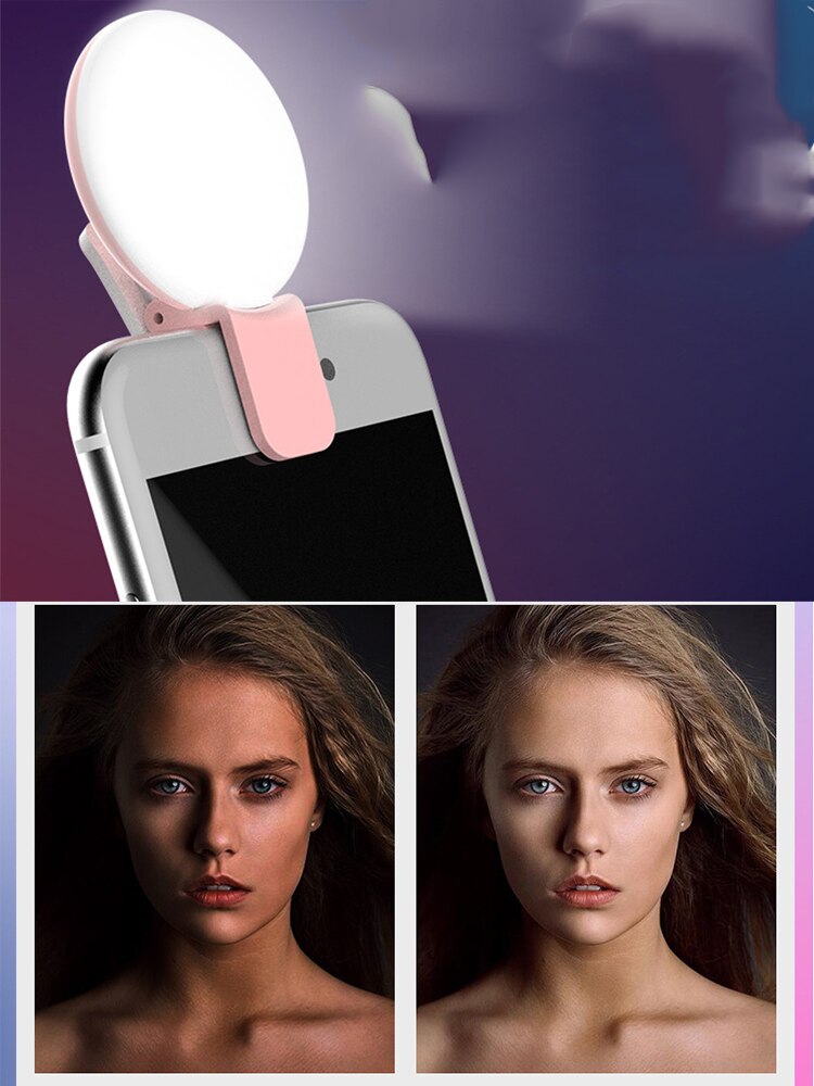 Selfie Anello di Luce Luci portato Cerchio mini Luce Morsetto per I Telefoni, batteria clip-in poi di Trucco Luce di Riempimento del computer portatile della macchina fotografica video