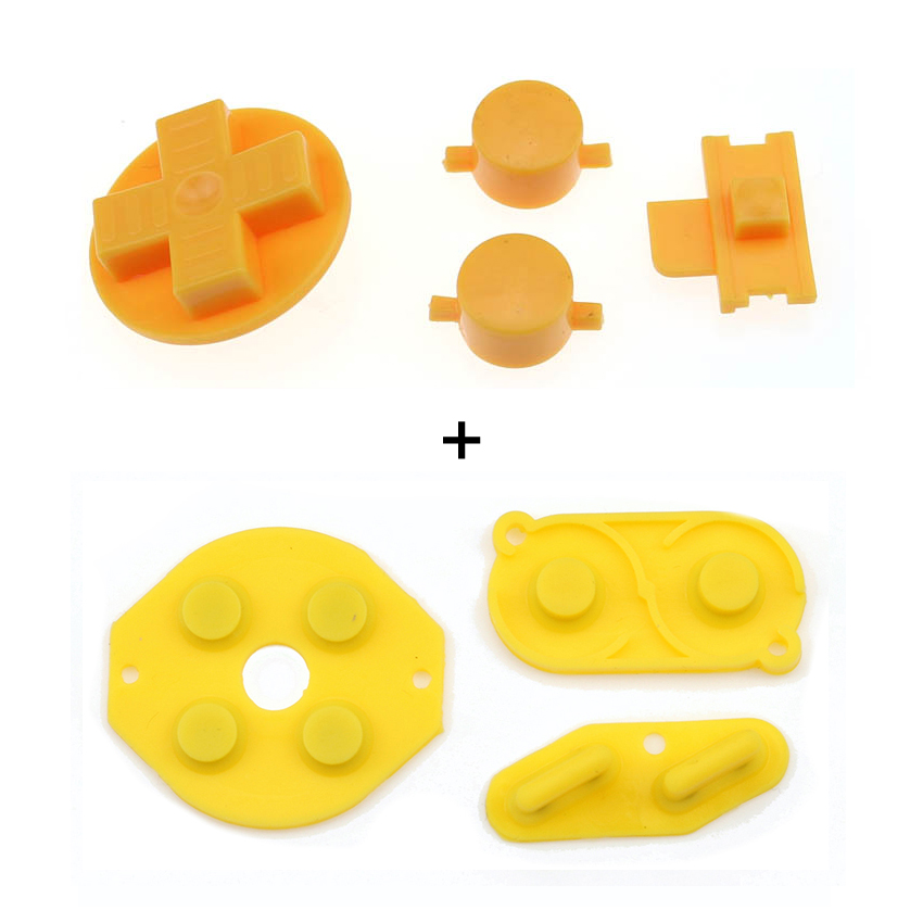 YuXi Rubber Conductive Button A B D pad Silicone Start Select Keypad & DIY Buttons Set For Gameboy Classic GB Repair parts: Yellow
