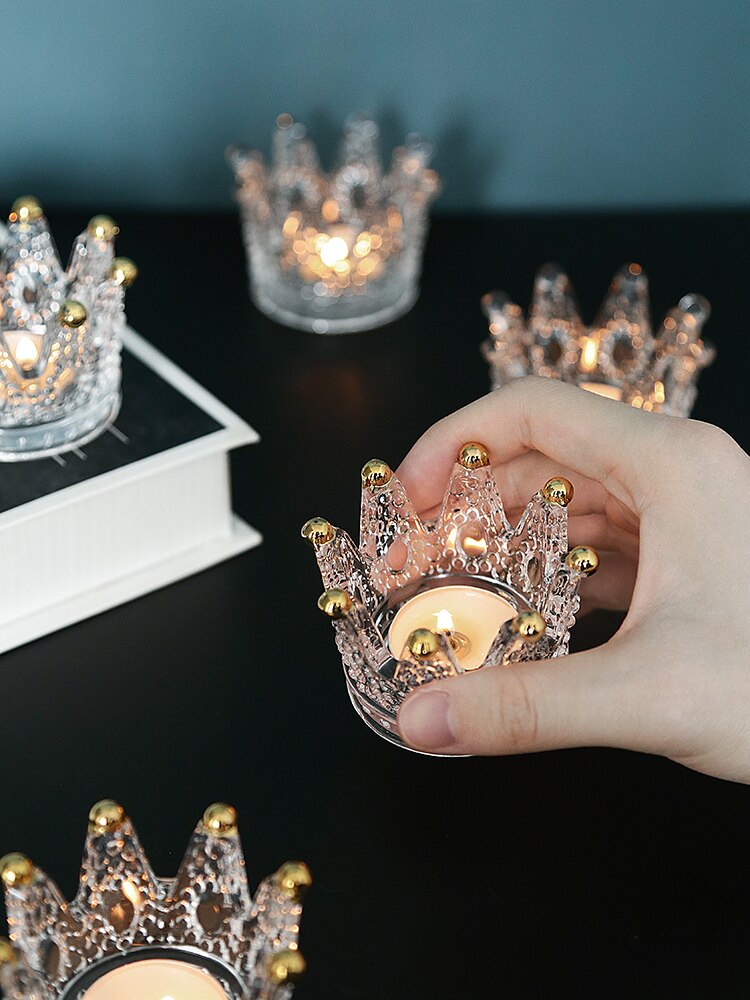 Glazen cosmetische opbergdoos badkamer bureau kroon schoonheid ei bladerdeeg sleutel horloge sieraden lippenstift make-up organizer rek kandelaar