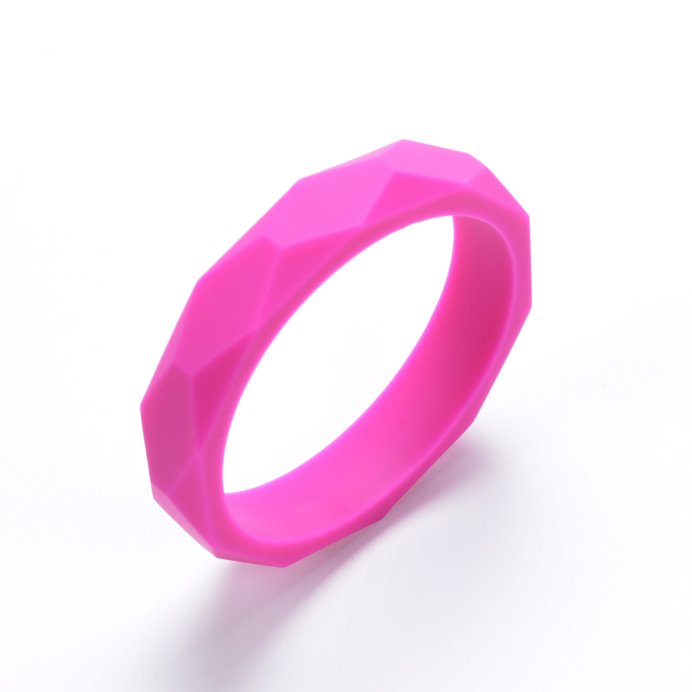 Lofca 1pc tandningsarmband silikon babyarmband bitring armband aldut storlek tuggleksak silikonpärlor amningssmycken: Violett röd