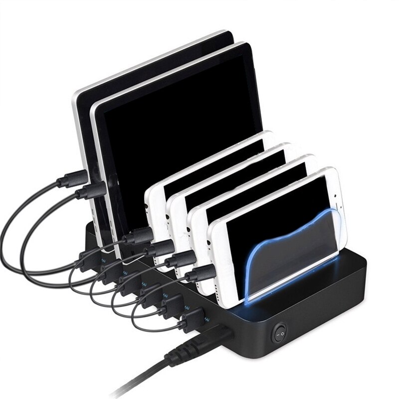 Multifunctioneel en duurzaam 6- poorts usb-desktoplaadstation geschikt voor kantoorgebruik (amerikaanse stekker)