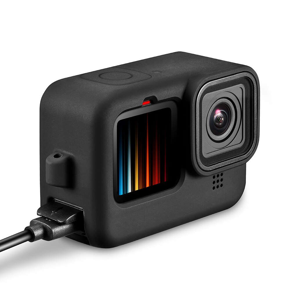 Tapa de batería abatible para GoPro Hero 12 9, tapa de batería extraíble negra, puerta tipo C, puerto de carga, funda lateral para accesorios gopro 11