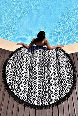 Summer Large Printed Round Beach Towels Tassel Circle Beach Towel Serviette De Plage: 10