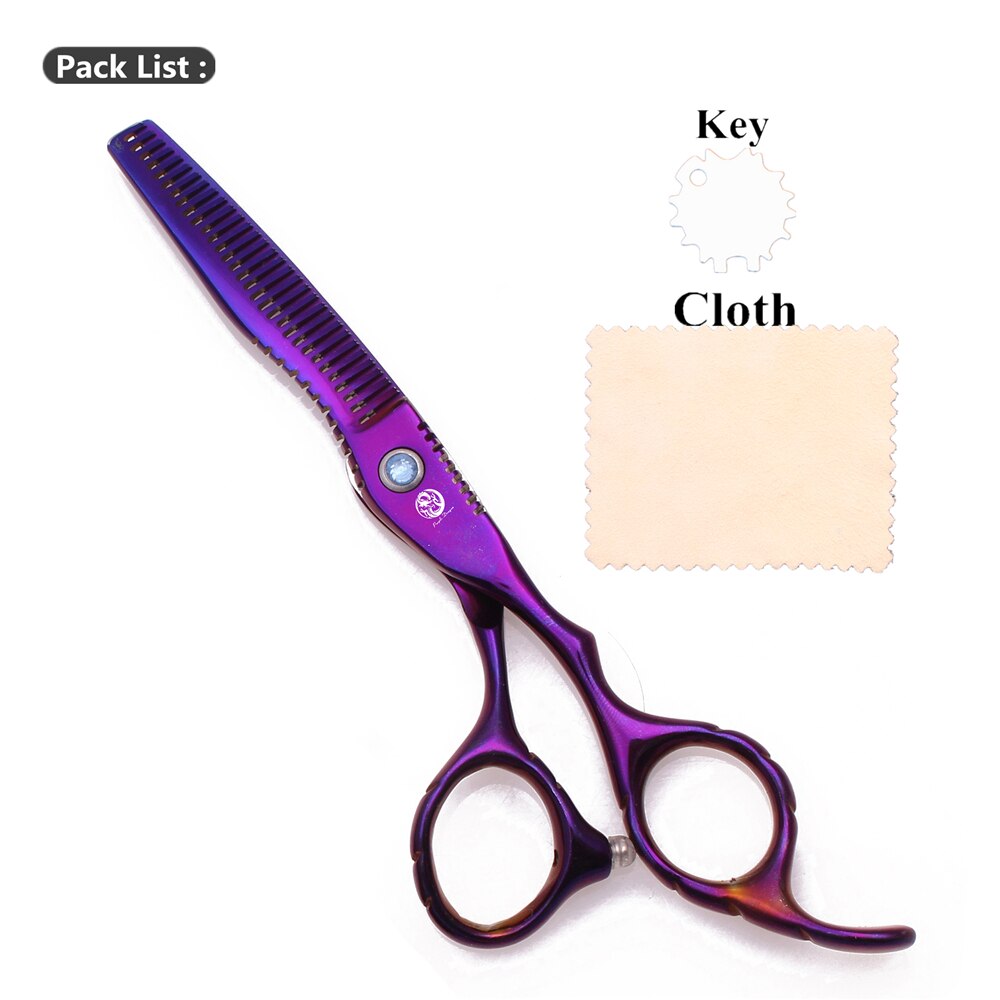 Purple Dragon 6" JP Steel Hairdresser Set Haircut Thinning Shears Hair Cutting Scissors Barber Scissors 1011# Gold: 1011 Zi T-6N