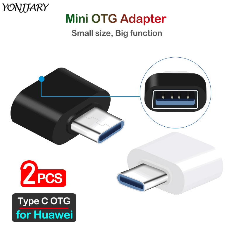 2 uds., Adaptador USB OTG tipo C para Huawei P9 P20 P30 P40 Pro Lite Nova 3 4 5 5i 6 7i Pro Y9S USB-C OTG, convertidor de datos de conector