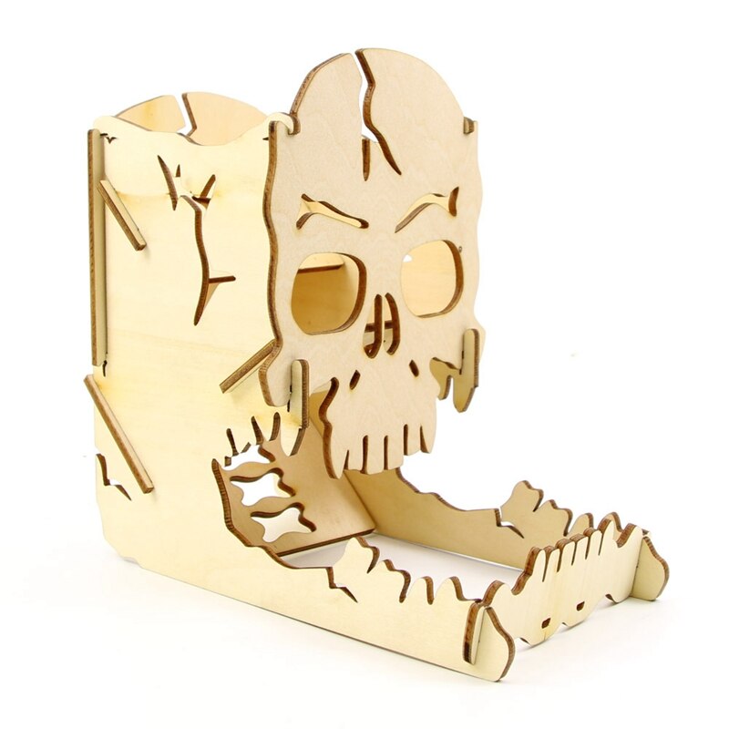 Skull terning tårn tre skull carving terninger enkel rulleboks for rpg brettspill