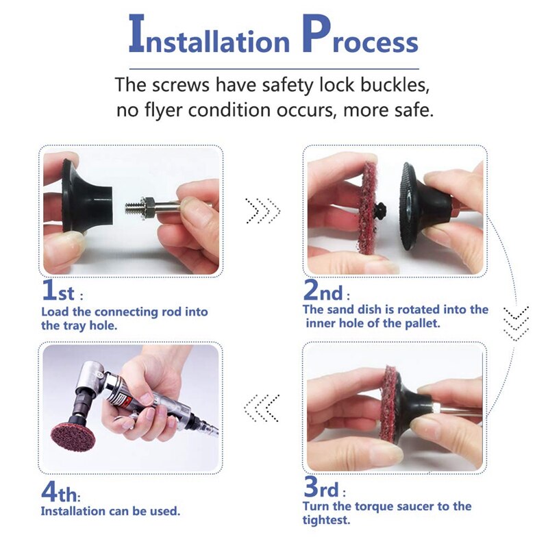 25Pcs 3 Inch Roloc Quick Change Discs Set Sanding Discs with 1/4 inch Holder Surface Conditioning Discs Rust Paint